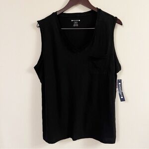 Architect Black V-neck Sleeveless Tank Top Size 1X NEW Front Pocket